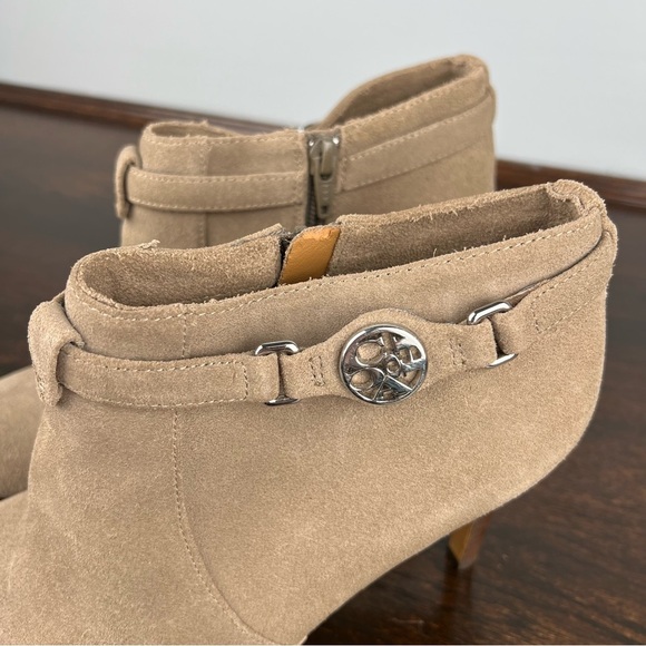 Coach Boots Womens Ankle Booties Size 9.5 Taupe Suede High Heels - Picture 8 of 16